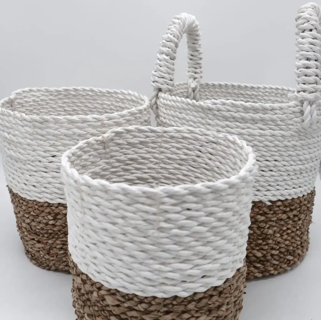 Seagrass Basket Set – Natural White | www.artisangoods.co.uk