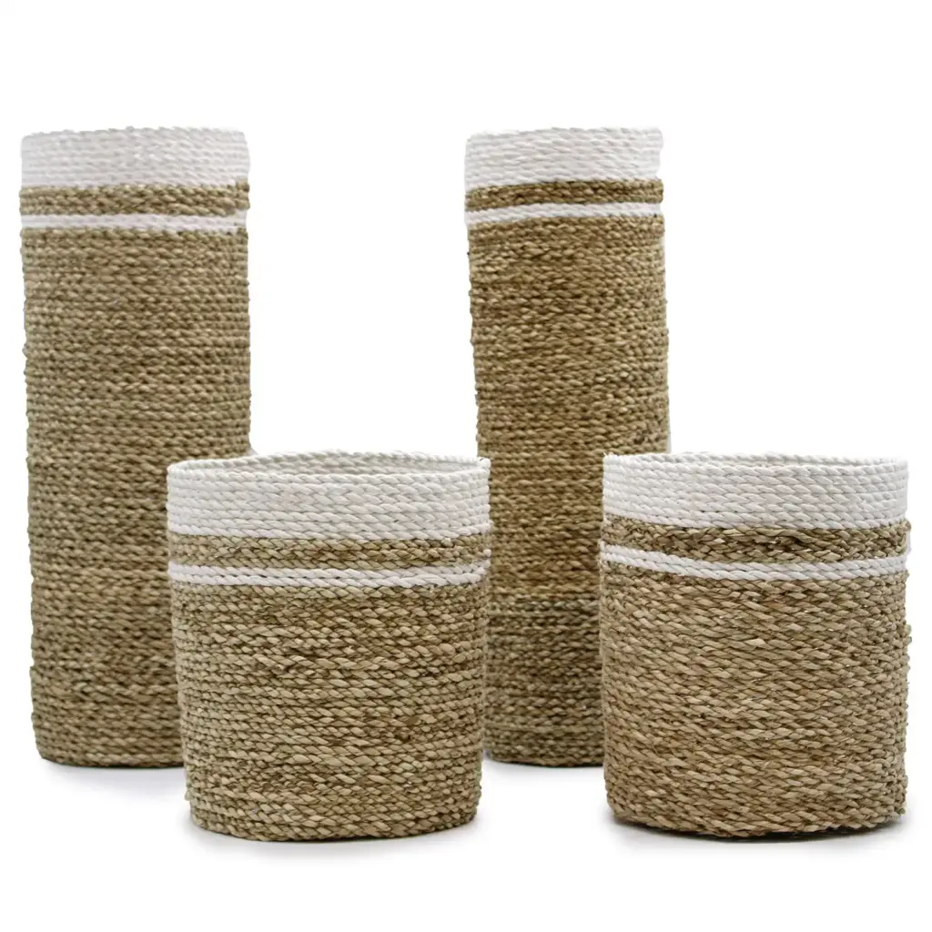 Seagrass Set – 2 Vase & 2 Bins | www.artisangoods.co.uk