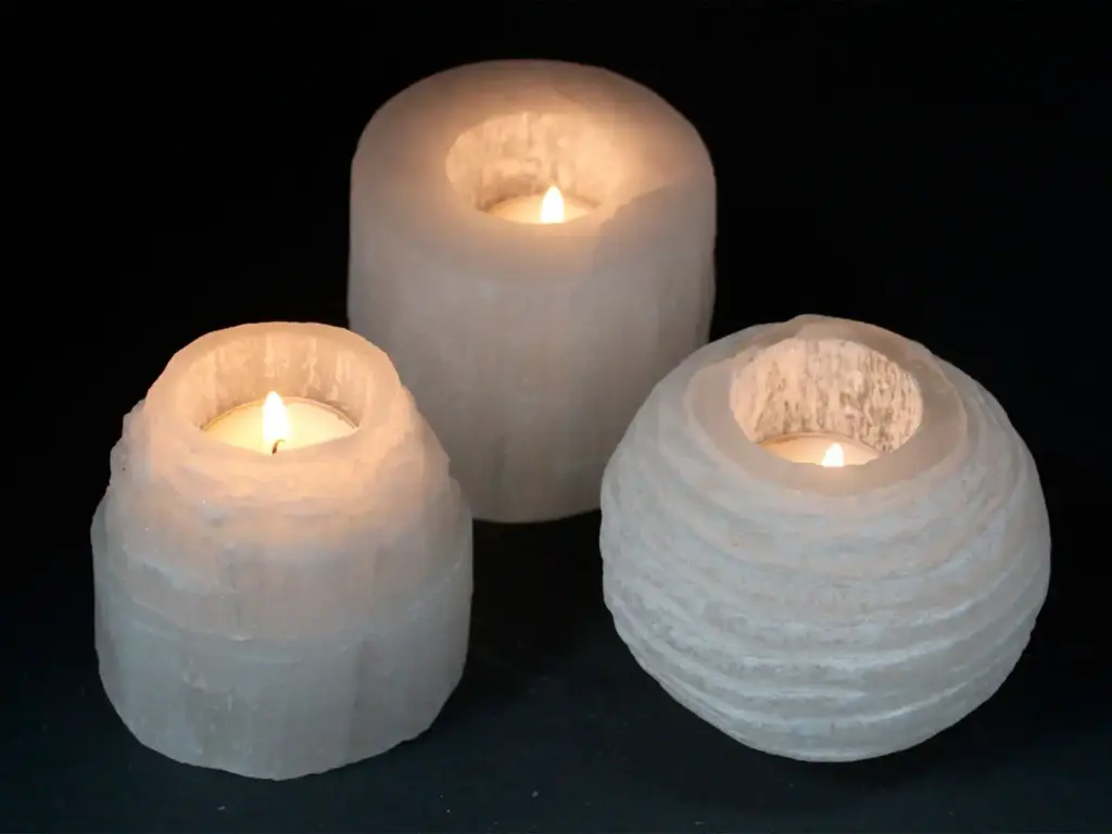 Selenite Mountain Top Candle Holder – 8 cm | www.artisangoods.co.uk 4