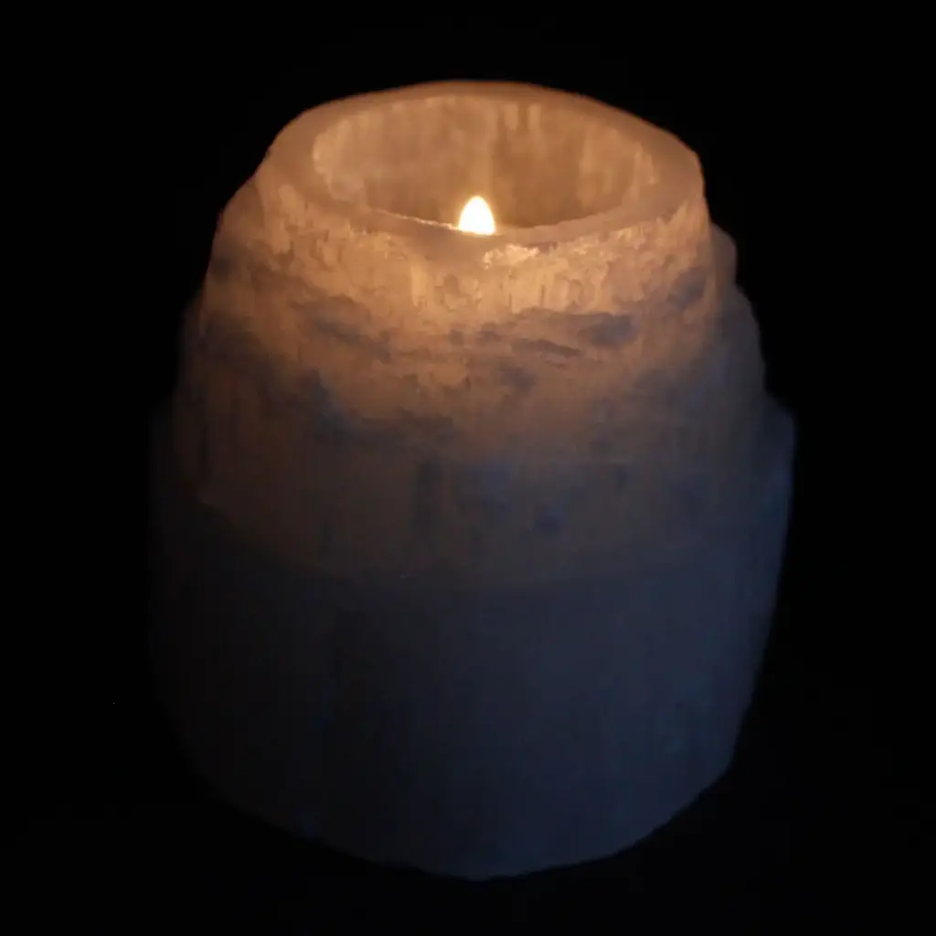 Selenite Mountain Top Candle Holder – 8 cm | www.artisangoods.co.uk 3