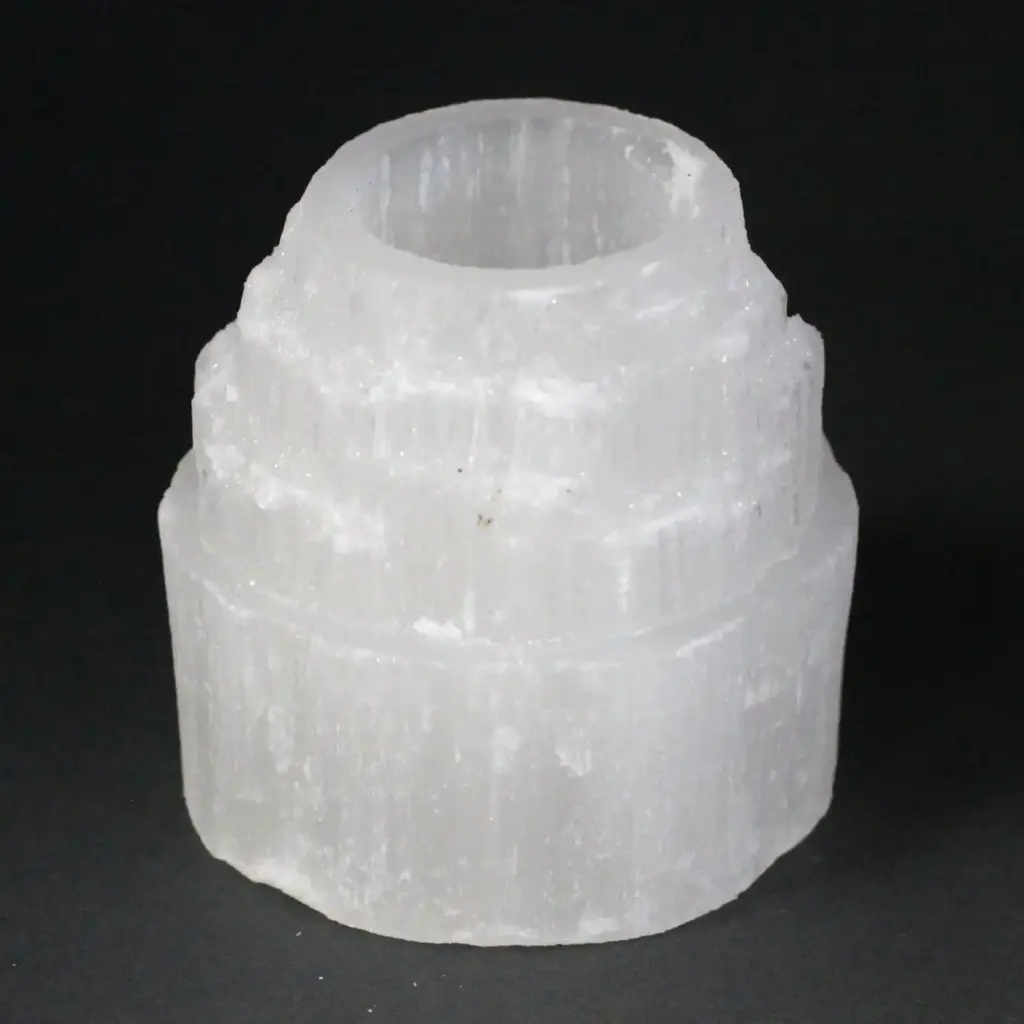 Selenite Mountain Top Candle Holder – 8 cm | www.artisangoods.co.uk