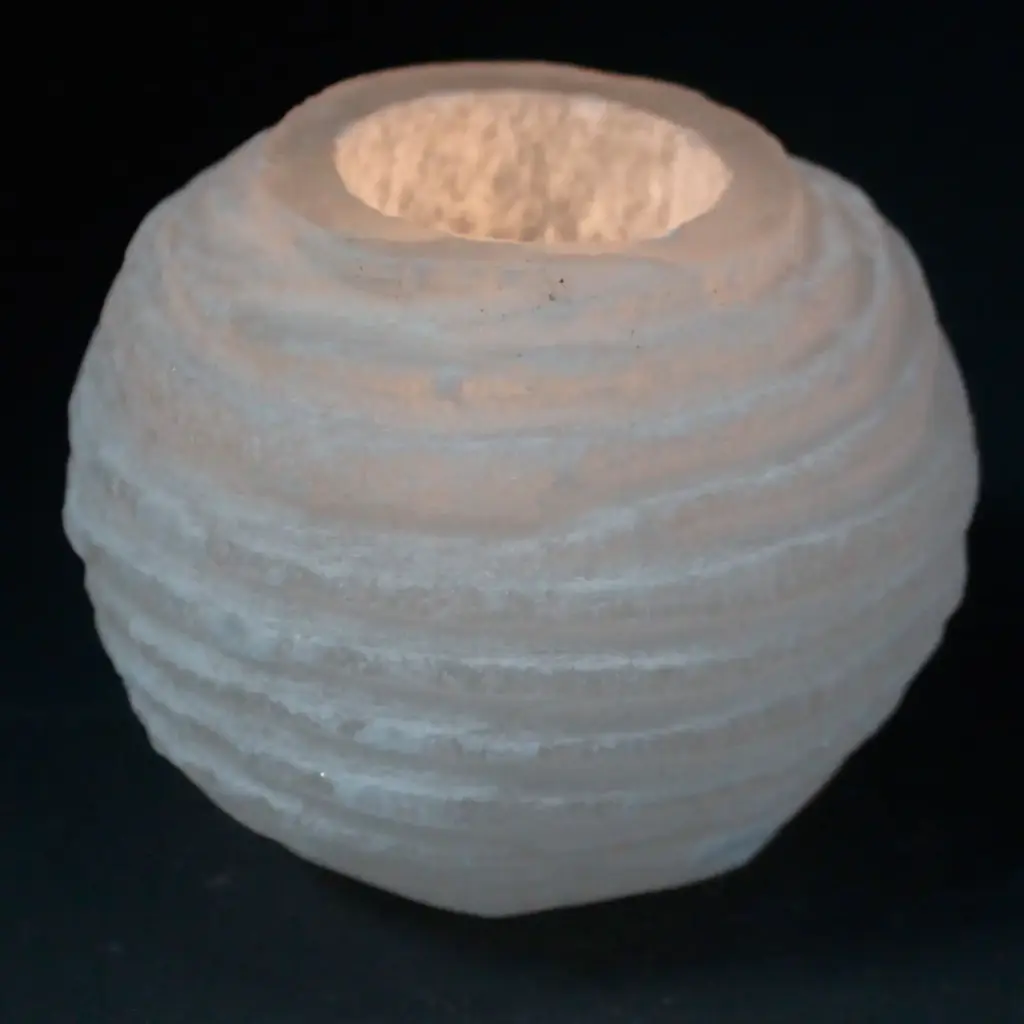 Selenite Snowball Candle Holder – 8 cm | www.artisangoods.co.uk 2