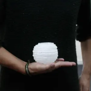 Selenite Snowball Candle Holder – 8 cm | www.artisangoods.co.uk 5