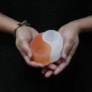 Selenite Ying Yang Candle Holder | www.artisangoods.co.uk 4