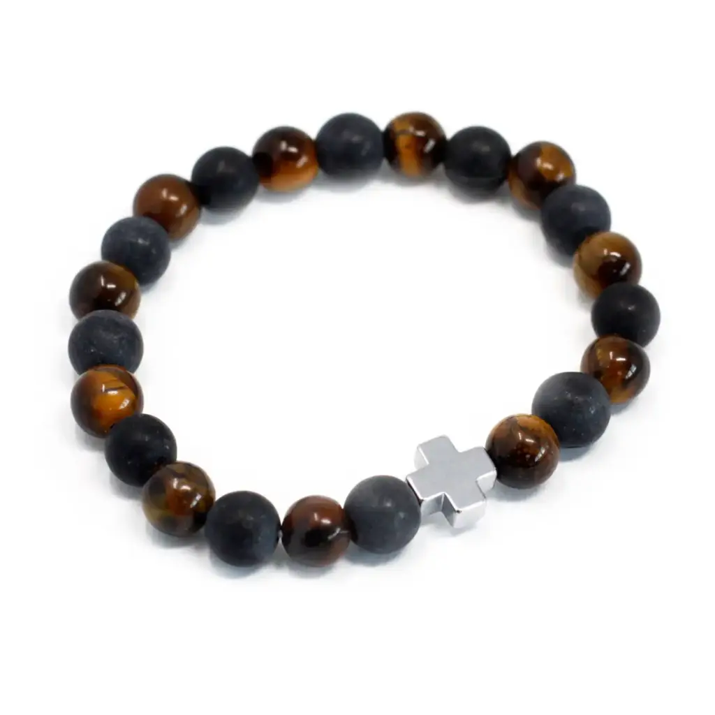 Set of 2 Gemstones Friendship Bracelets – Power – Tiger Eye & Black Stone | www.artisangoods.co.uk 3