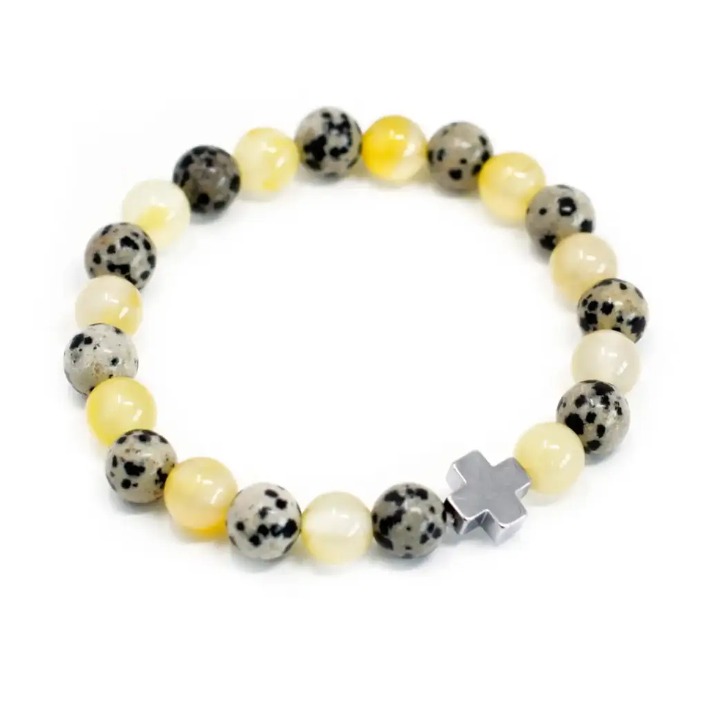 Set of 2 Gemstones Friendship Bracelets – Protection – Dalmatian Jasper & Yellow Agate | www.artisangoods.co.uk 3 Set of 2 Gemstones Friendship Bracelets – Protection – Dalmatian Jasper & Yellow Agate | www.artisangoods.co.uk 3