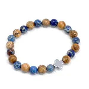 Set of 2 Gemstones Friendship Bracelets – Support – Sodalite & Picture Stone | www.artisangoods.co.uk 2