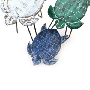 Set of 3 Albasia Wood Plant Stands – Turtles | www.artisangoods.co.uk 4