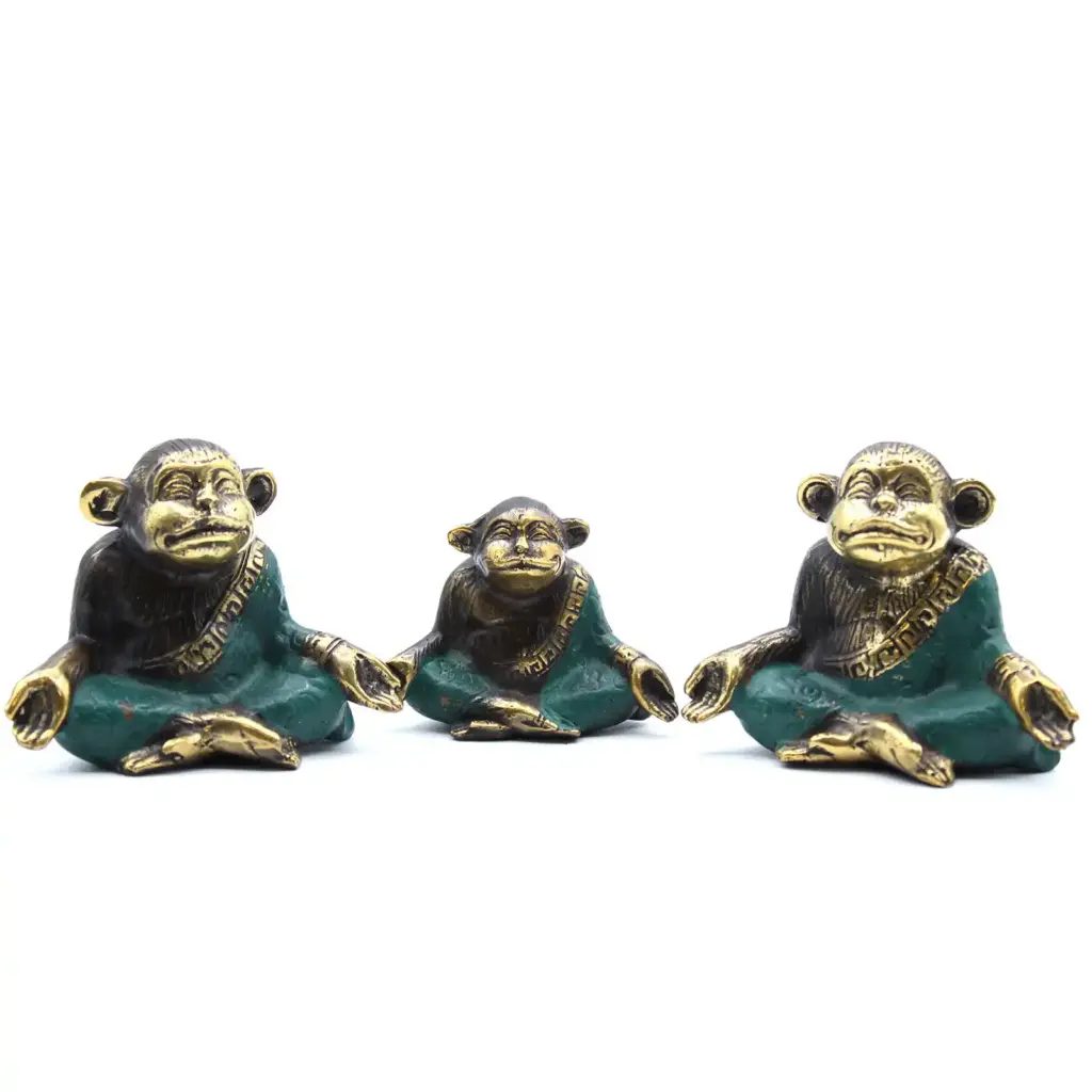 Set of 3 – Family of Yoga Monkeys (asst sizes) | www.artisangoods.co.uk