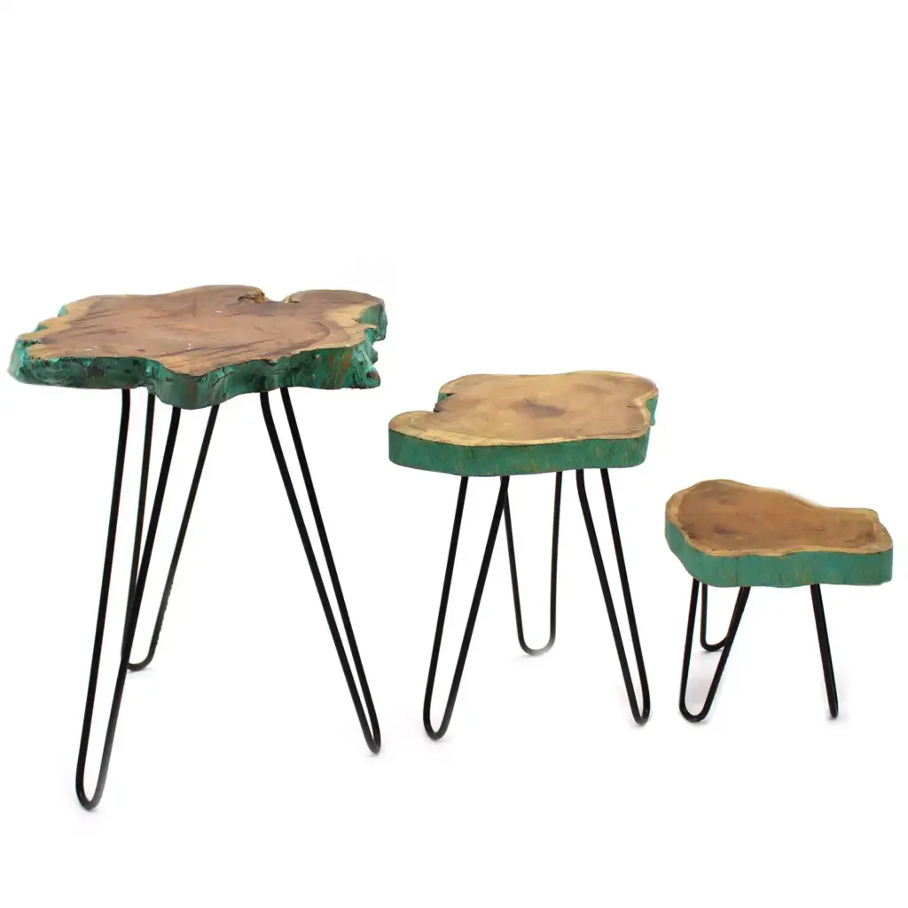 Set of 3 Gamal Wood Plant Stands – Greenwash | www.artisangoods.co.uk 6