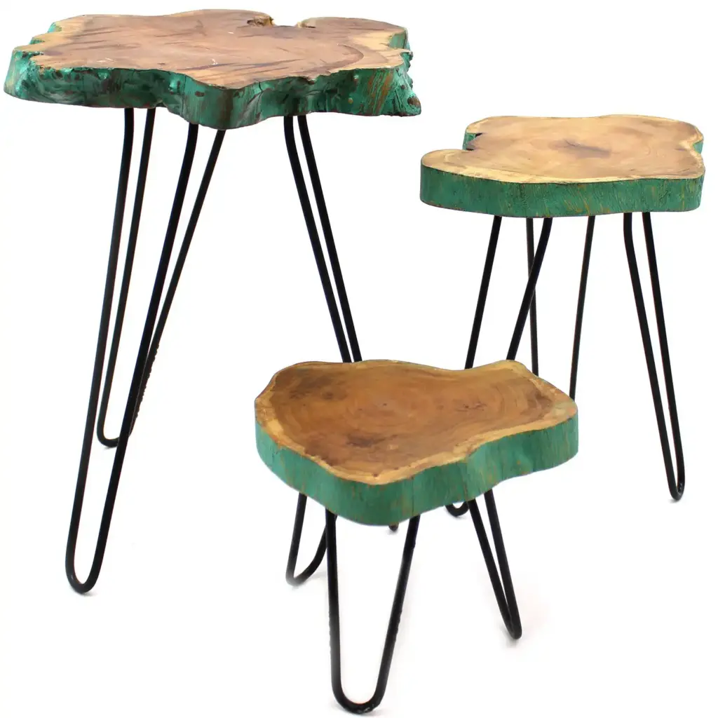 Set of 3 Gamal Wood Plant Stands – Greenwash | www.artisangoods.co.uk 8