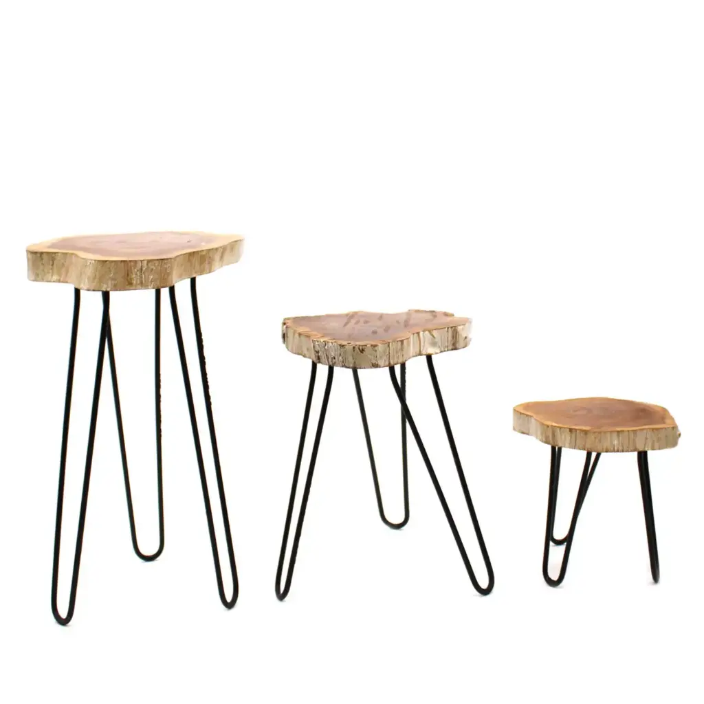 Set of 3 Gamal Wood Plant Stands – Whitewash | www.artisangoods.co.uk 3 Set of 3 Gamal Wood Plant Stands – Whitewash | www.artisangoods.co.uk 3