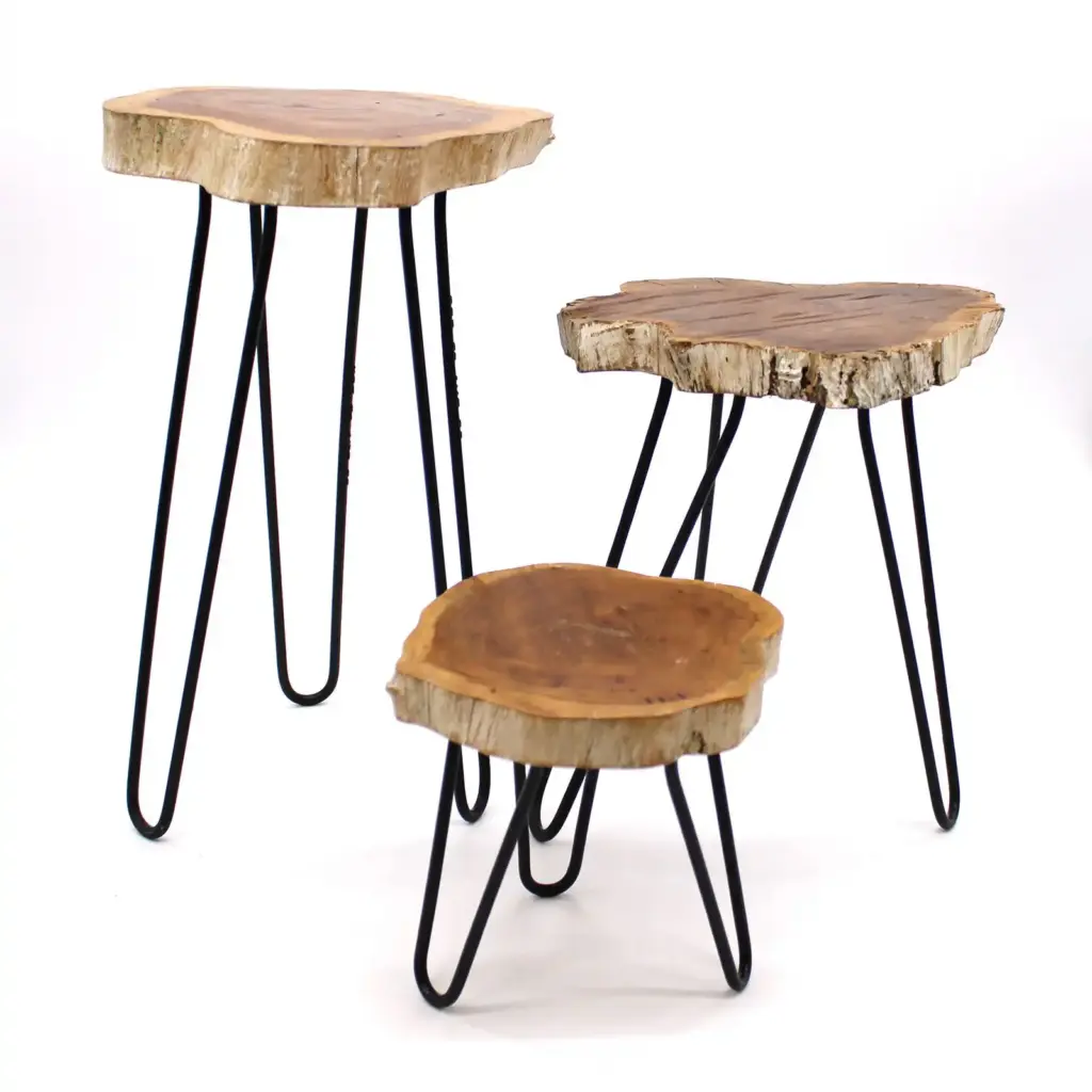 Set of 3 Gamal Wood Plant Stands – Whitewash | www.artisangoods.co.uk 2 Set of 3 Gamal Wood Plant Stands – Whitewash | www.artisangoods.co.uk 2