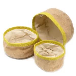 Set of 3 Natural Jute Baskets – Olive | www.artisangoods.co.uk 2