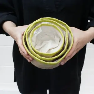 Set of 3 Natural Jute Baskets – Olive | www.artisangoods.co.uk 3