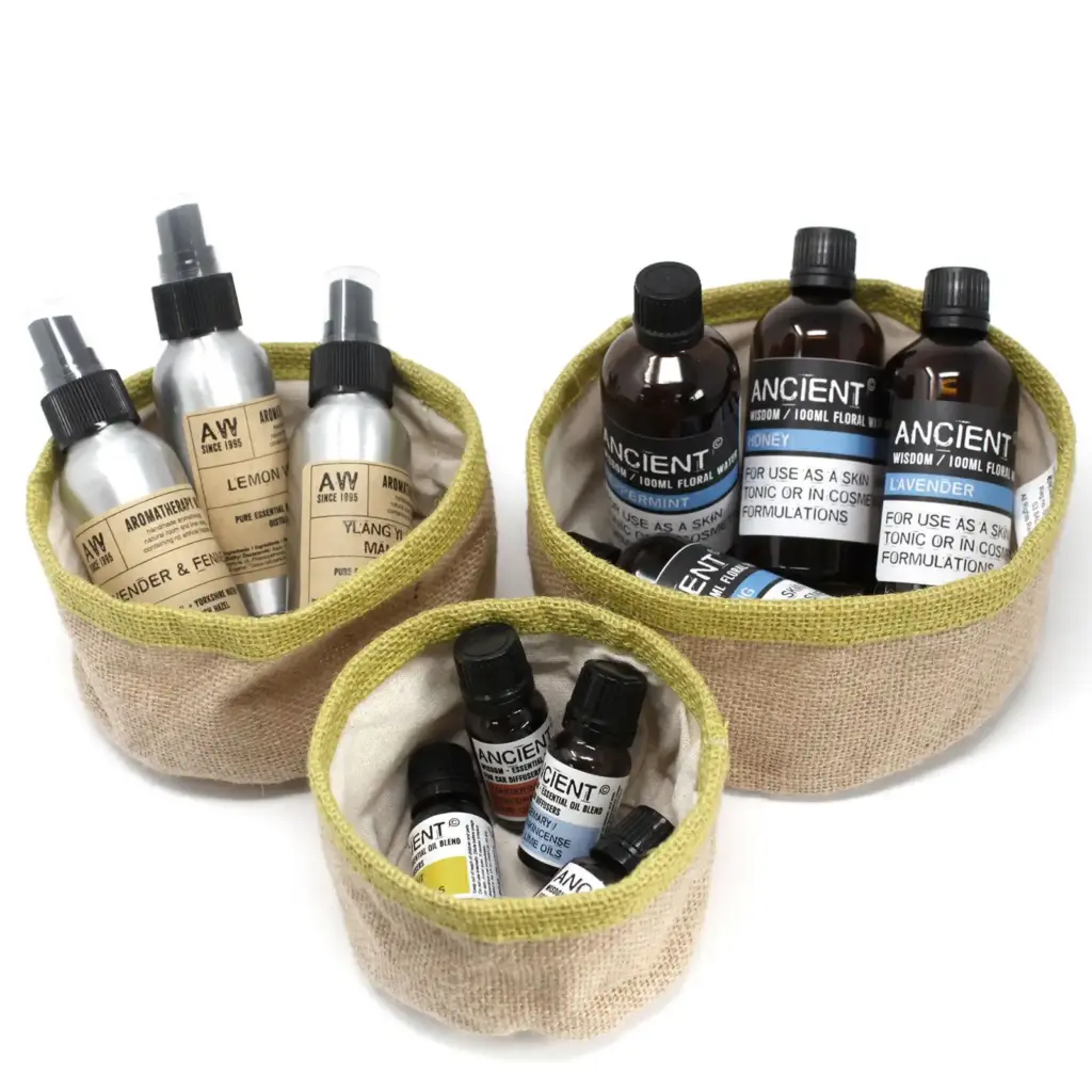 Set of 3 Natural Jute Baskets – Olive | www.artisangoods.co.uk 4