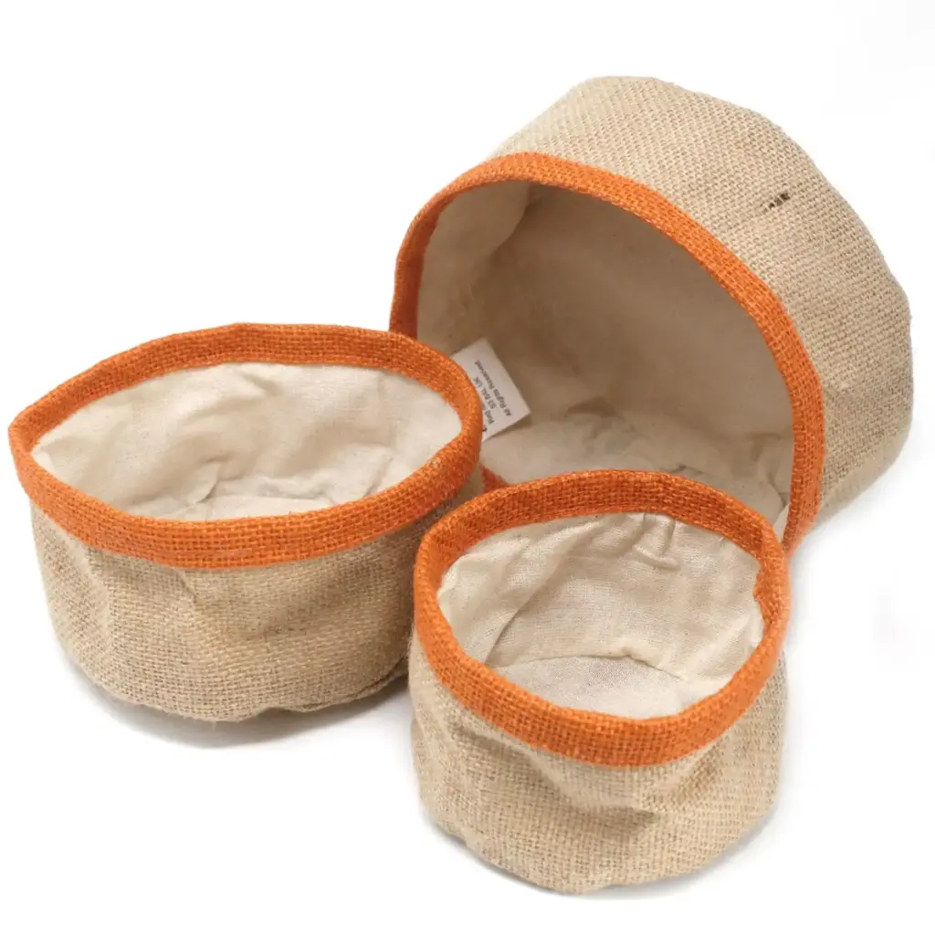Set of 3 Natural Jute Baskets – Turmeric | www.artisangoods.co.uk