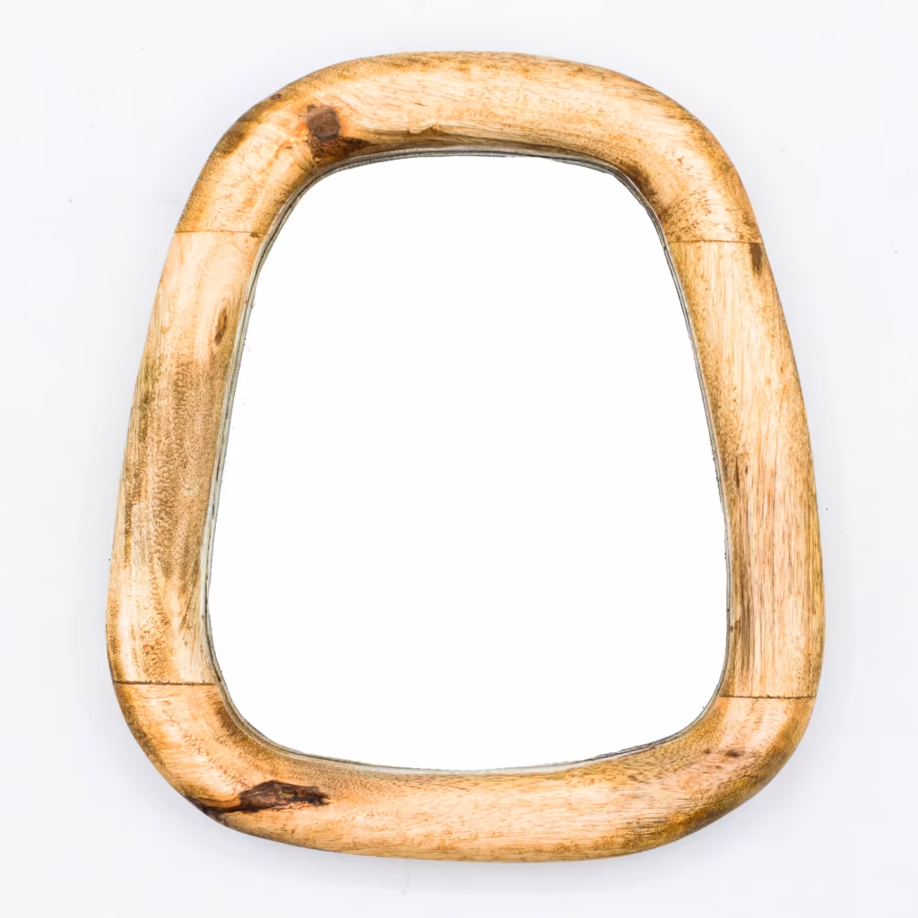 Set of 3 Pebble Shaped Mirrors – Light Wood Finish | www.artisangoods.co.uk 7