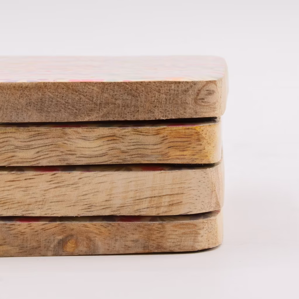 Set of 4 Square Coasters – Pretty Floral | www.artisangoods.co.uk 4
