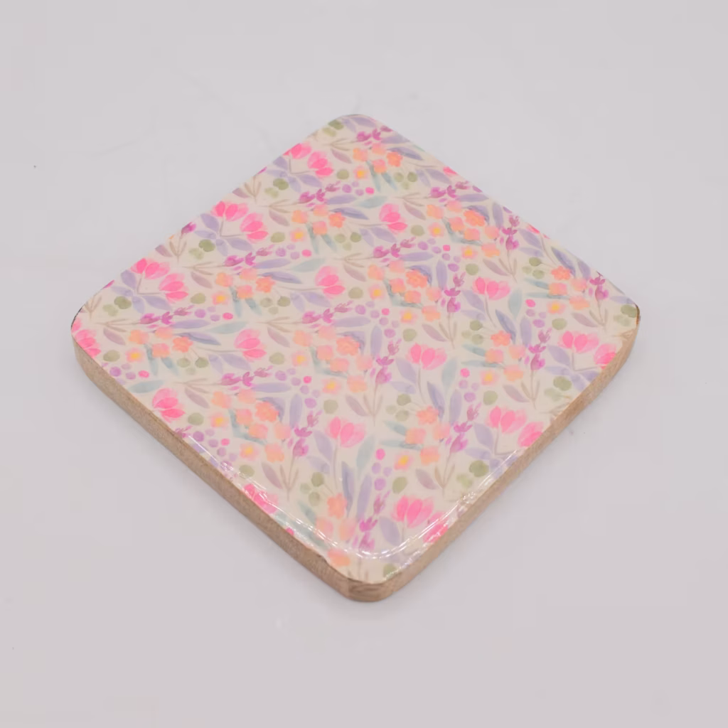 Set of 4 Square Coasters – Pretty Floral | www.artisangoods.co.uk 5