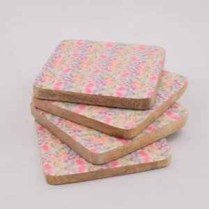 Set of 4 Square Coasters – Pretty Floral | www.artisangoods.co.uk 2
