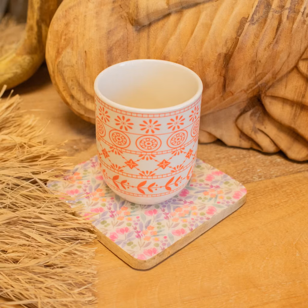 Set of 4 Square Coasters – Pretty Floral | www.artisangoods.co.uk 7