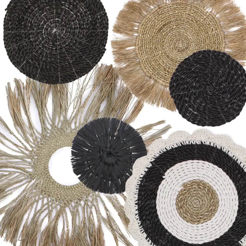 Set of Six Natural Wall Art – Abu-Abu Collection | www.artisangoods.co.uk