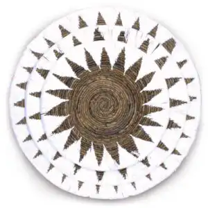 Set of Three Seagrass Bowls Wall Art – Cream | www.artisangoods.co.uk 1