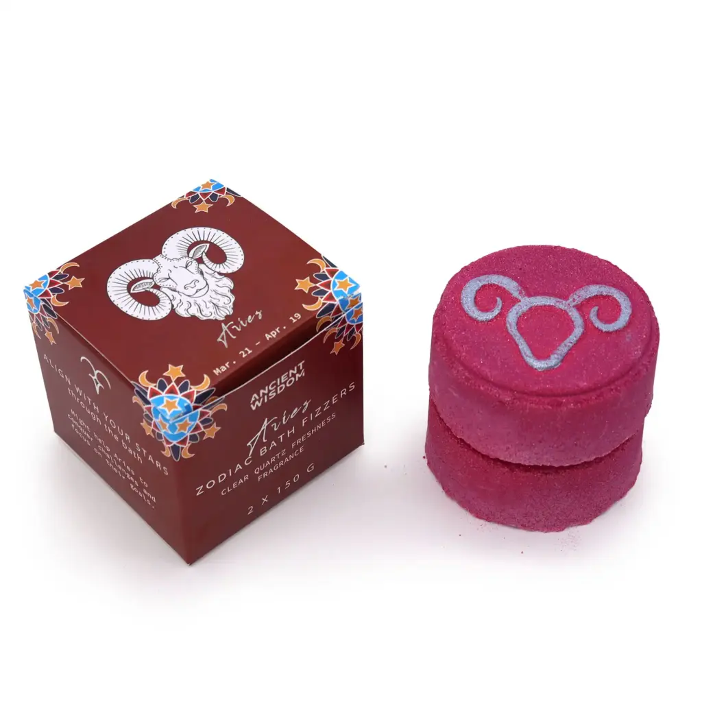 Set of Zodiac Bath Fizzers with Horoscope –  Aries | www.artisangoods.co.uk