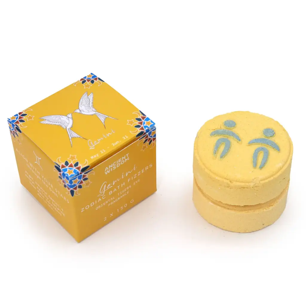 Set of Zodiac Bath Fizzers with Horoscope – Gemini | www.artisangoods.co.uk