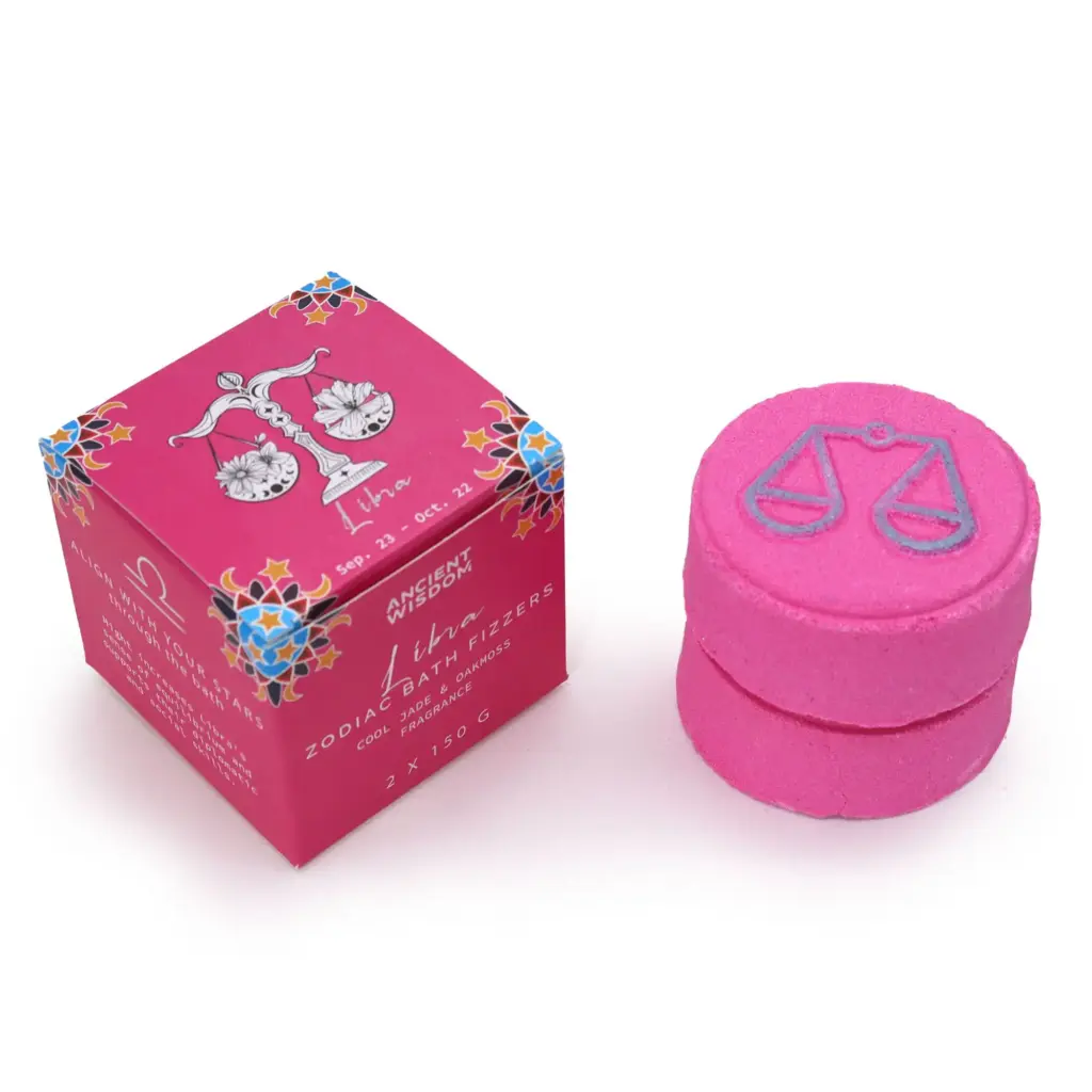 Set of Zodiac Bath Fizzers with Horoscope – Libra | www.artisangoods.co.uk