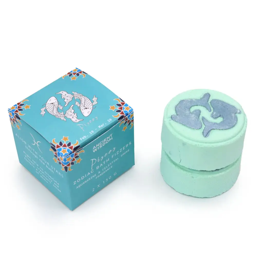 Set of Zodiac Bath Fizzers with Horoscope – Pisces | www.artisangoods.co.uk