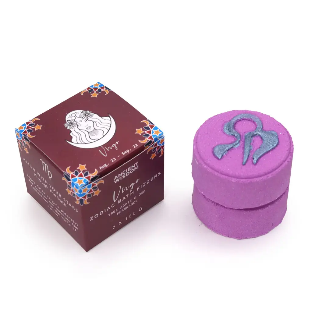 Set of Zodiac Bath Fizzers with Horoscope – Virgo | www.artisangoods.co.uk