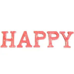 Shabby Chic Letters Red Wash  – HAPPY | www.artisangoods.co.uk 3
