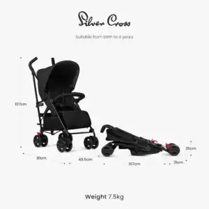 Silver Cross Pop Pushchair - Foldable Travel Stroller - Space
