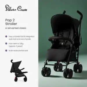 Silver Cross Pop Pushchair - Foldable Travel Stroller - Space