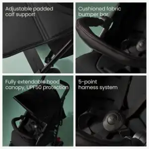 Silver Cross Pop Pushchair - Foldable Travel Stroller - Space