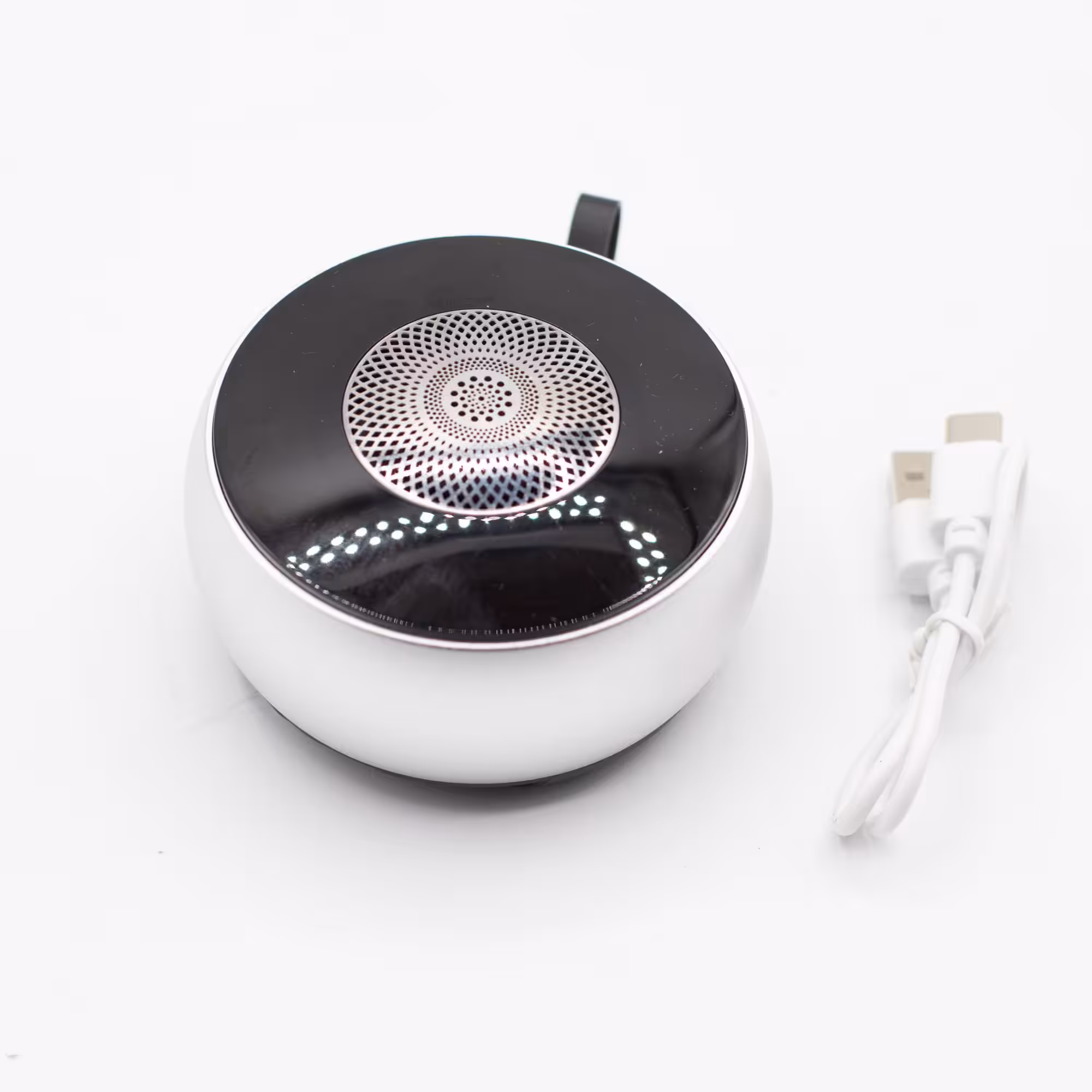 Silver Mandela Lighting Effect Mini Speaker | www.artisangoods.co.uk 3 Silver Mandela Lighting Effect Mini Speaker - Image 2