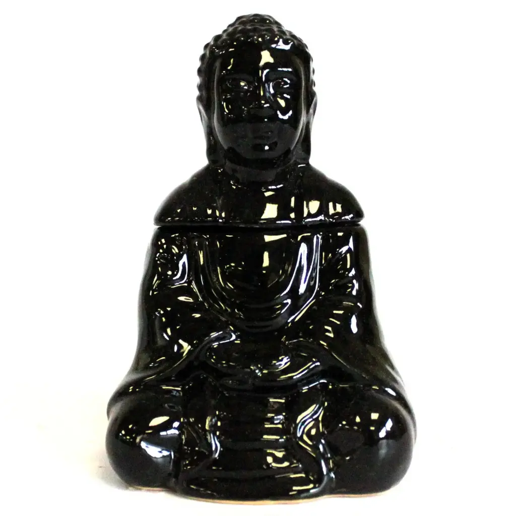 Sitting Buddha Oil Burner – Black | www.artisangoods.co.uk 4
