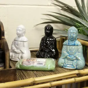 Sitting Buddha Oil Burner – Black | www.artisangoods.co.uk 3
