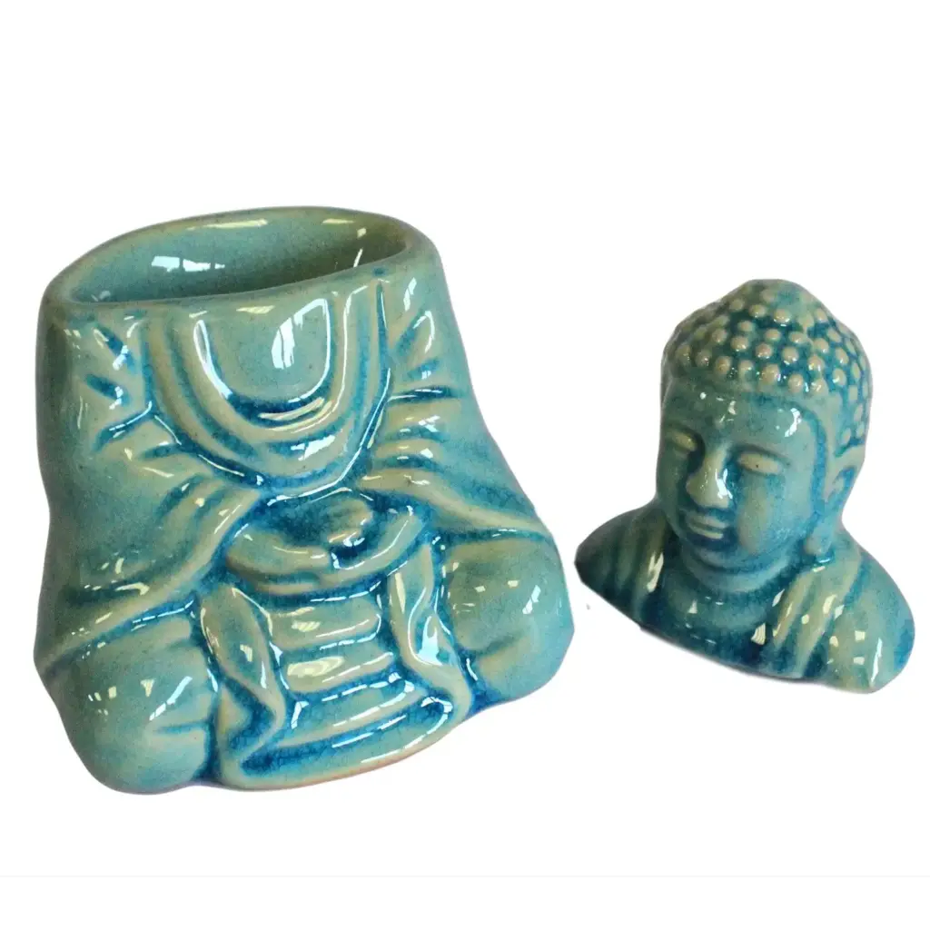Sitting Buddha Oil Burner – Blue | www.artisangoods.co.uk 7