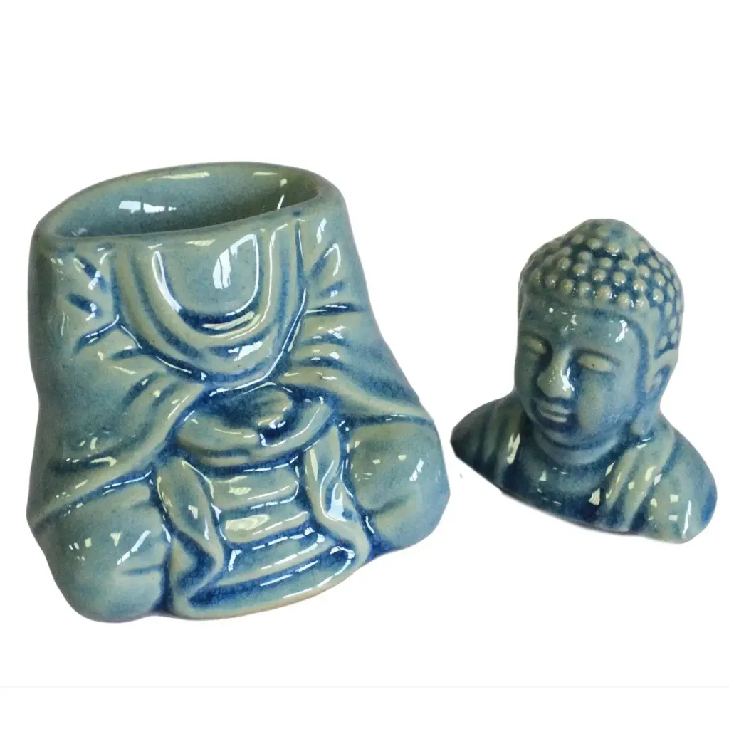Sitting Buddha Oil Burner – Blue | www.artisangoods.co.uk 5