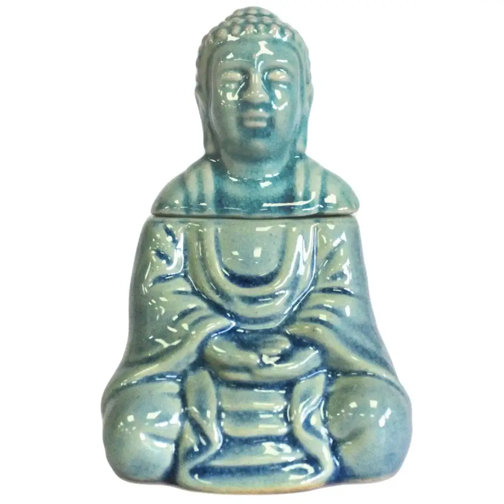 Sitting Buddha Oil Burner – Blue | www.artisangoods.co.uk 3