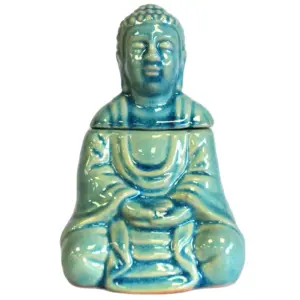 Sitting Buddha Oil Burner – Blue | www.artisangoods.co.uk 2