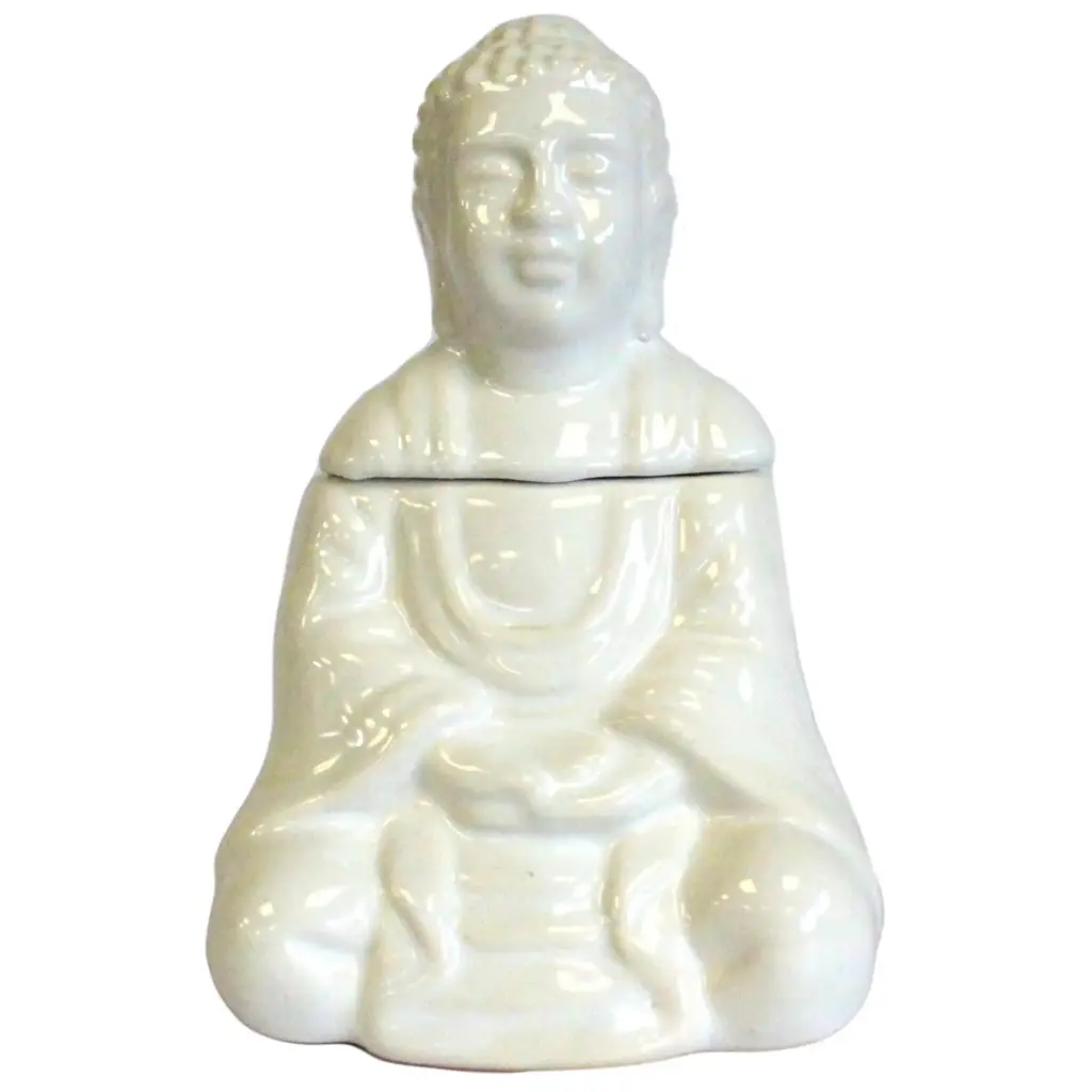 Sitting Buddha Oil Burner – White | www.artisangoods.co.uk