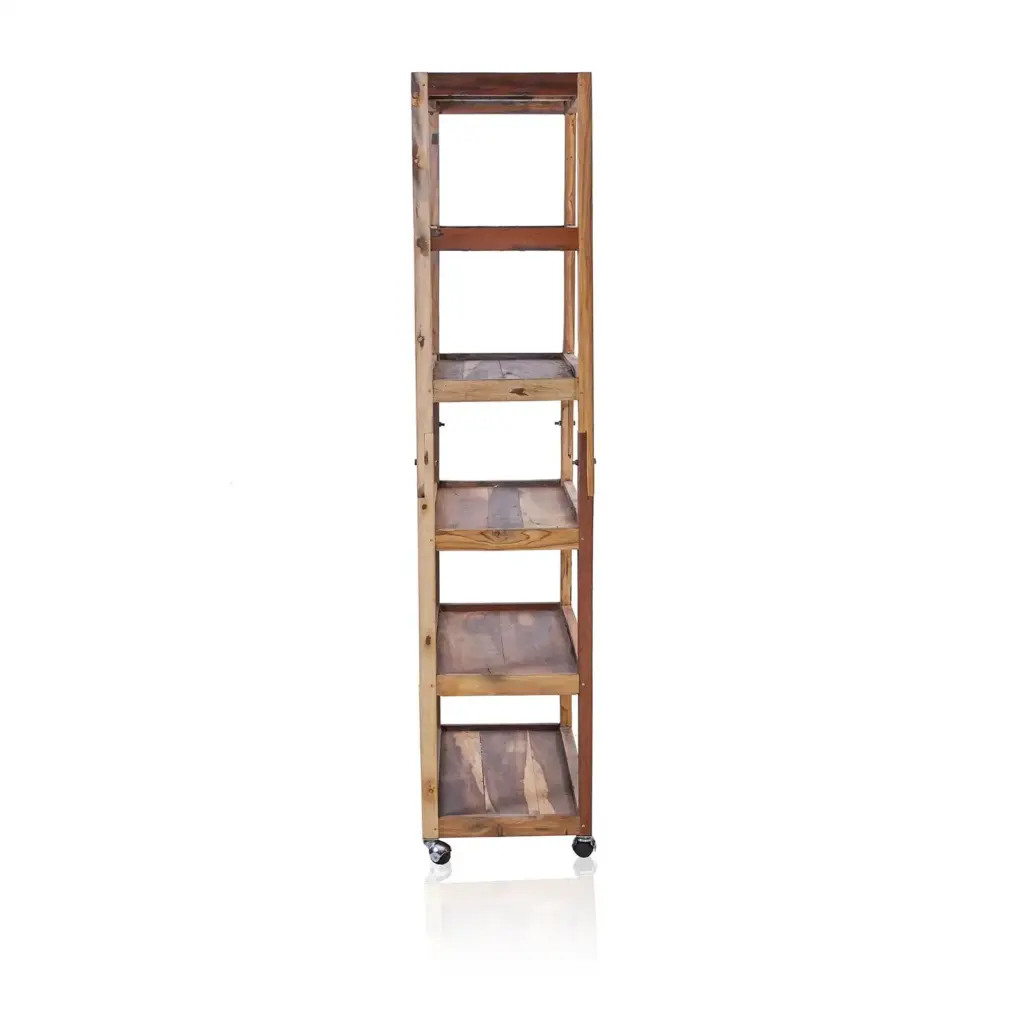 Six Shelf Display with Casters – Recycled Wood | www.artisangoods.co.uk 2
