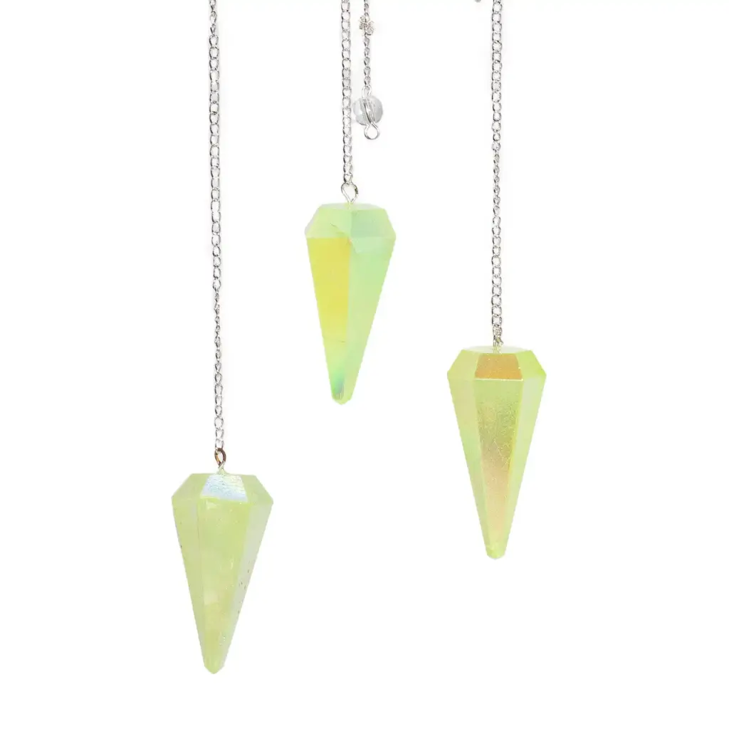 Six Sided Pendulum – Aurora Crystal Pale Green – 4cm | www.artisangoods.co.uk 3 Six Sided Pendulum – Aurora Crystal Pale Green – 4cm | www.artisangoods.co.uk 3