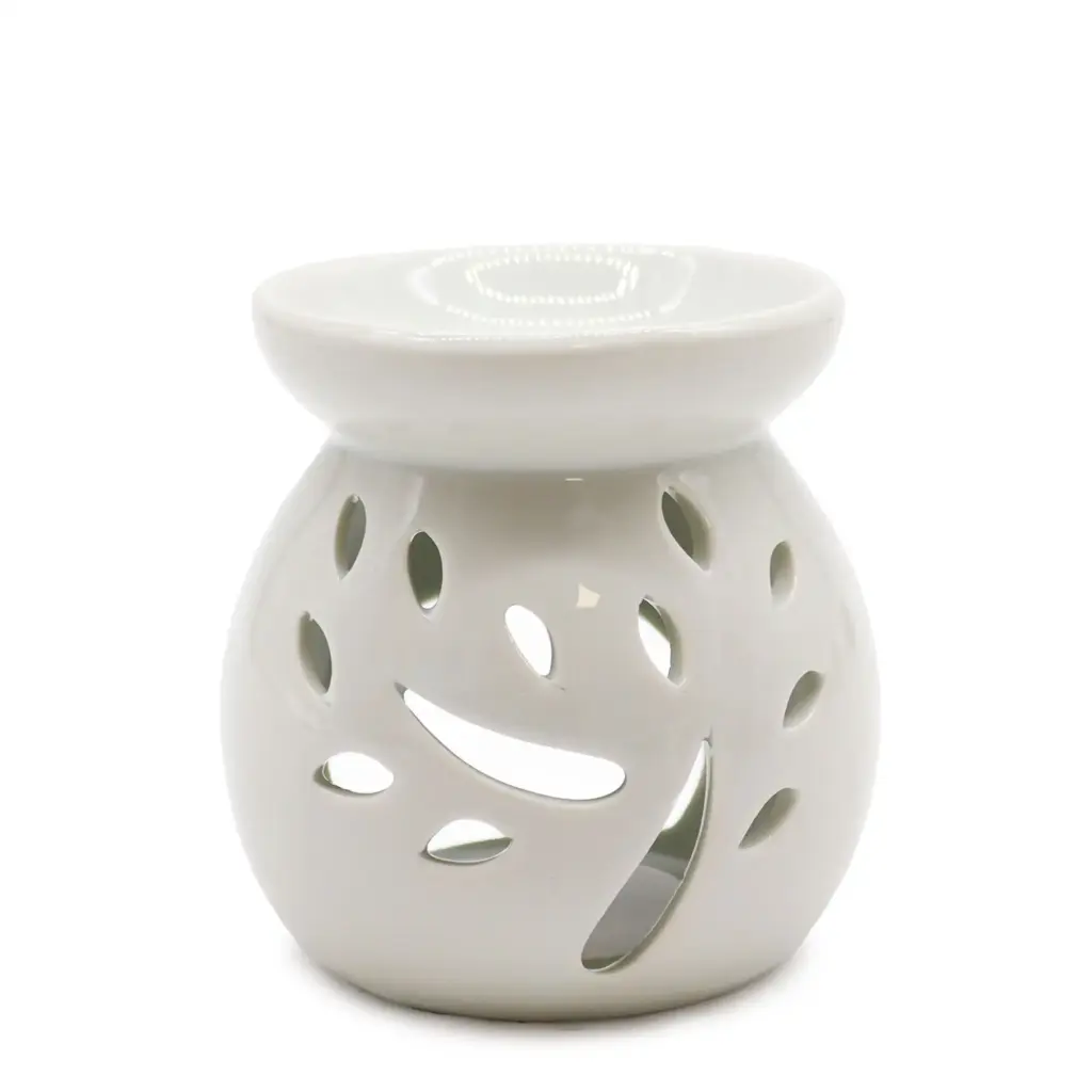 Sm Classic White Oil Burner – Tree Cut-out | www.artisangoods.co.uk