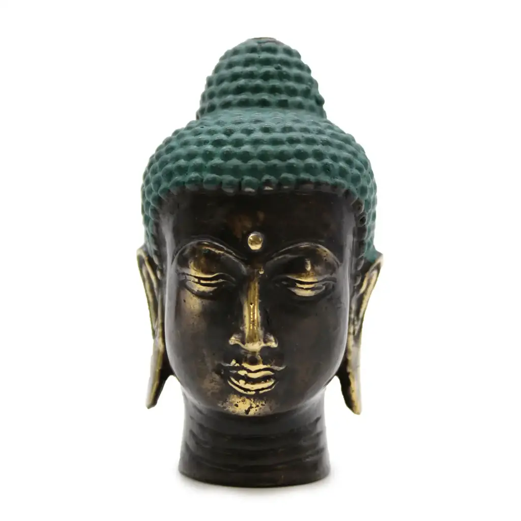Small Antique Brass Buddha Head | www.artisangoods.co.uk