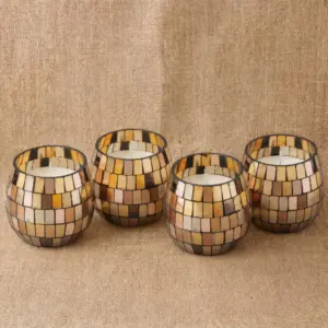 Small Glass Jar Candles – Amber Mosaic | www.artisangoods.co.uk 3
